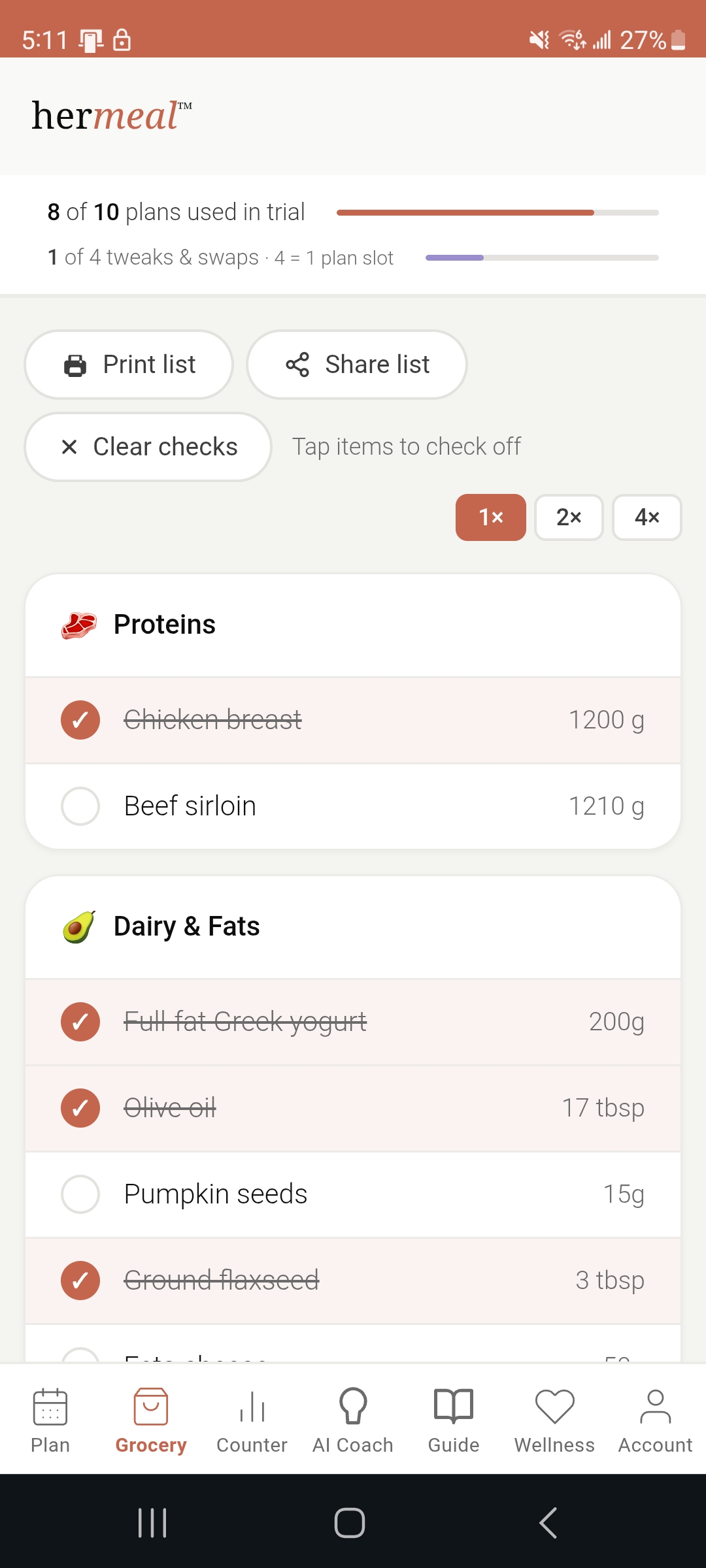 Grocery list